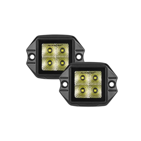 Auxbeam 3.5 Inch 40W Flush Mount LED Pod Light White & Amber Flood Off Road Lights | Auxbeam | Auxbeam Pod Lights