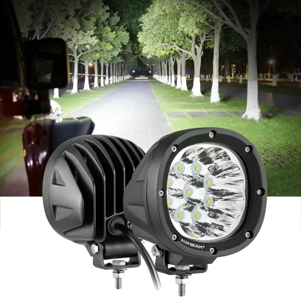 Auxbeam 4 Inch 90W Round Spot White/Amber LED POD Light - Amber Lens | Auxbeam | Auxbeam Pod Lights
