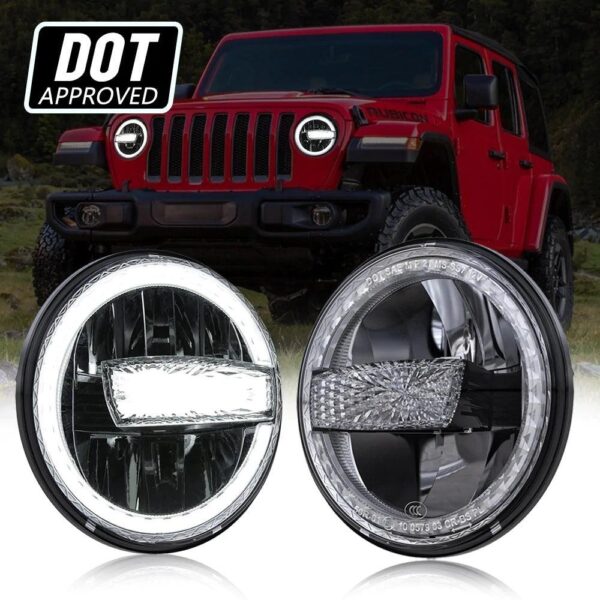 Auxbeam 7 Inch 90W 7000Lumens LED Headlights with Halo Ring DRL | Auxbeam | Auxbeam LED Headlights Assemblies