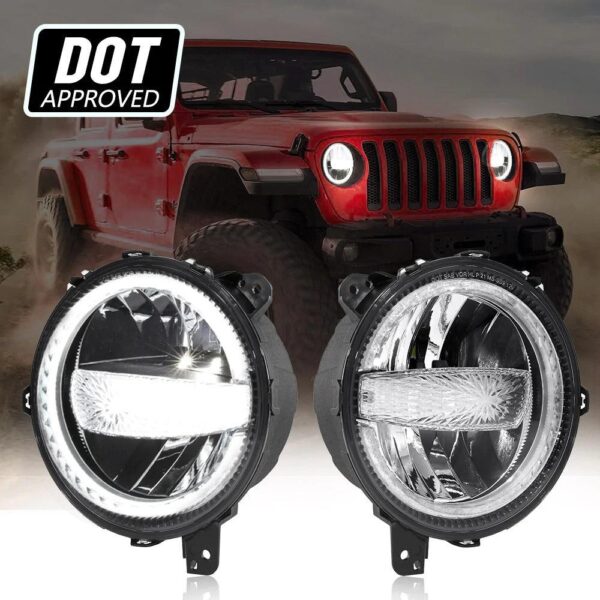 Auxbeam   9 Inch 120W 9000 Lumens LED Headlights With Halo Ring DRL | Auxbeam | Auxbeam LED Headlights Assemblies