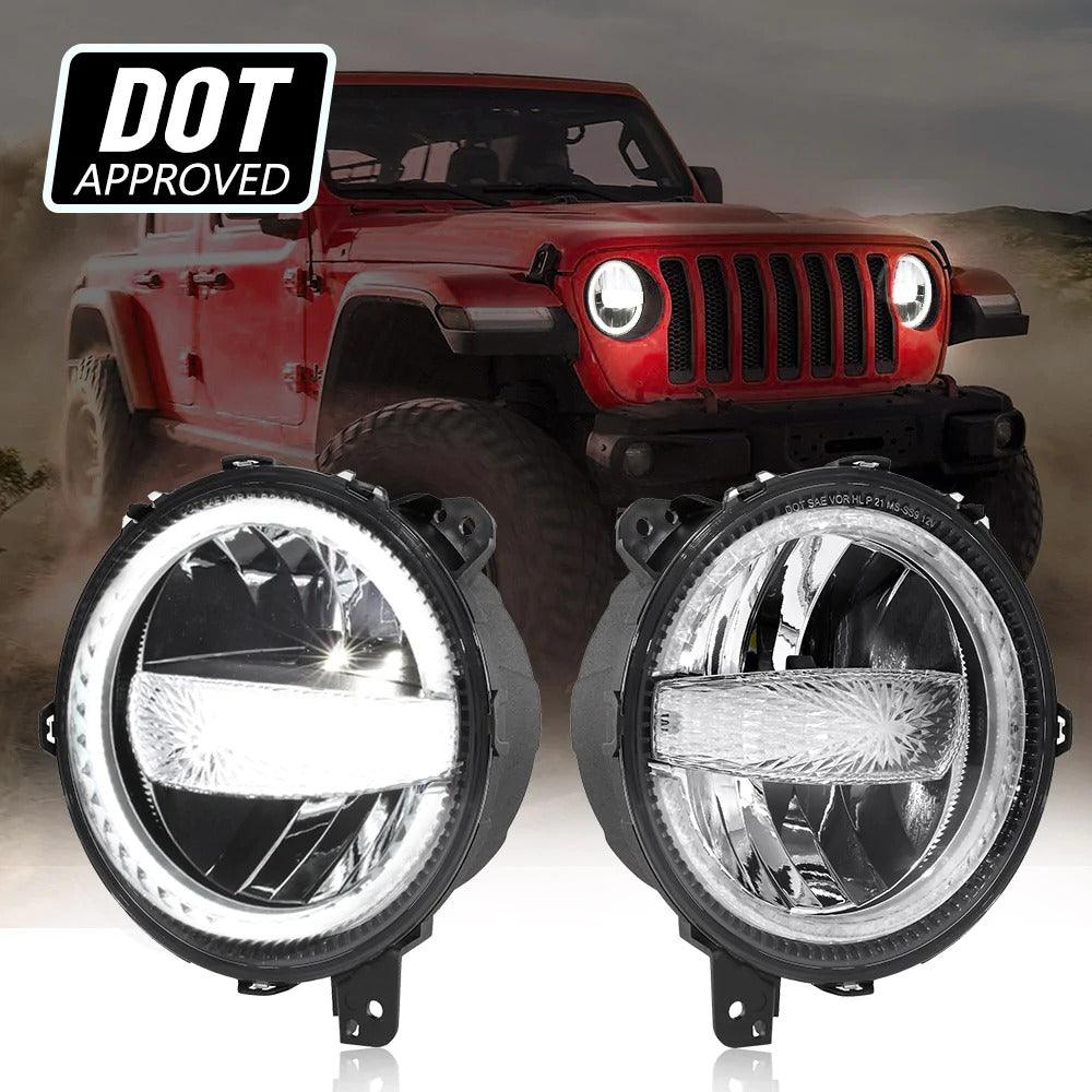Auxbeam 9 Inch 120W 9000 Lumens LED Headlights With Halo Ring DRL | Auxbeam | Auxbeam LED Headlights Assemblies