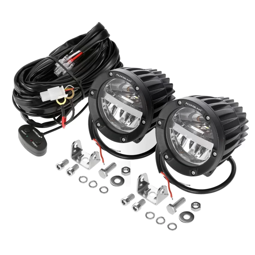 Auxbeam 4 Inch 110W Round OFF Road LED Pod Lights Combo Beam With Wiring Harness | Auxbeam | Auxbeam Pod Lights - Image 9