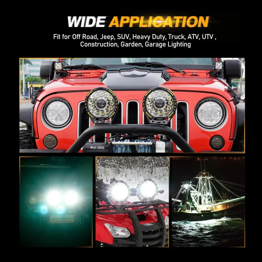 Auxbeam 7 Inch 230W 360-PRO Lens LED Driving Lights | Auxbeam LED Driving Lights | Auxbeam - Image 10