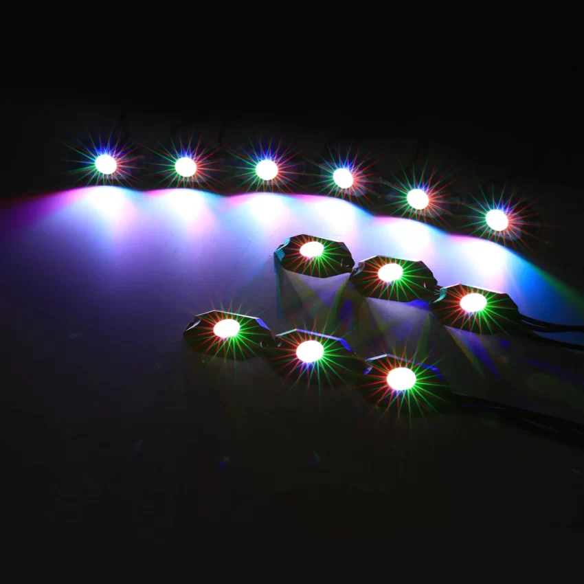 Auxbeam RGB LED Rock Light Set With Bluetooth Controller - 4 Piece Set | Auxbeam | Auxbeam LED Fancy Lights - Image 10