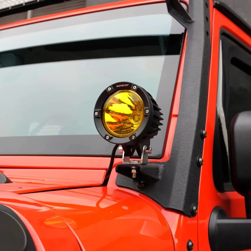 Auxbeam 4 Inch 72W Round Spot White/Amber LED POD Light - Clear Lens | Auxbeam | Auxbeam Pod Lights - Image 10