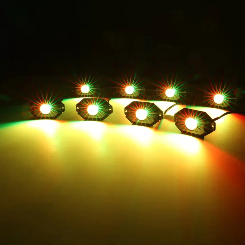 Auxbeam RGB LED Rock Light Set With Bluetooth Controller - 4 Piece Set | Auxbeam | Auxbeam LED Fancy Lights - Image 11