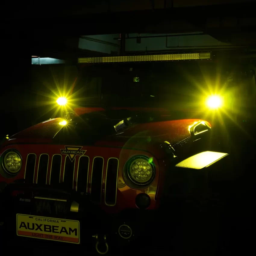 Auxbeam 4 Inch 72W Round Spot White/Amber LED POD Light - Clear Lens | Auxbeam | Auxbeam Pod Lights - Image 11
