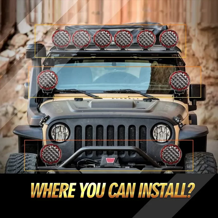 Auxbeam  7Inch 210W Round Spot Beam Off Road LED Driving Lights | Auxbeam LED Driving Lights | Auxbeam - Image 12