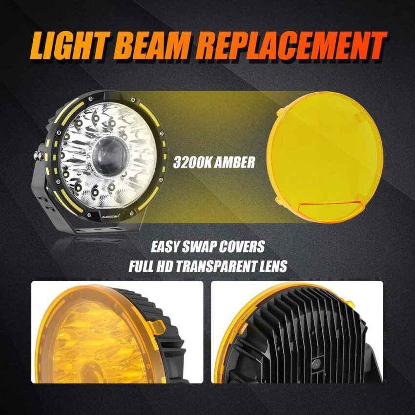 Auxbeam 7 Inch 230W 360-PRO Lens LED Driving Lights | Auxbeam LED Driving Lights | Auxbeam - Image 13
