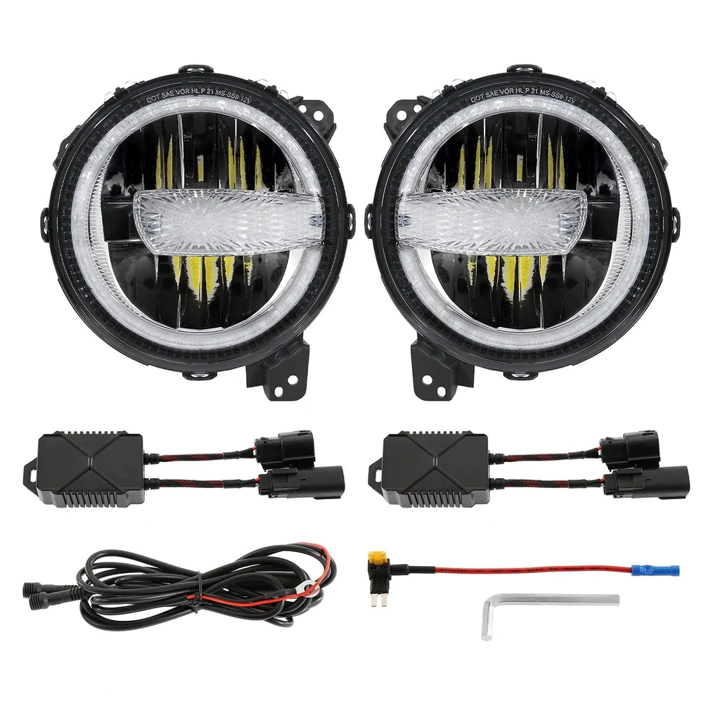 Auxbeam 9 Inch 120W 9000 Lumens LED Headlights With Halo Ring DRL | Auxbeam | Auxbeam LED Headlights Assemblies - Image 15