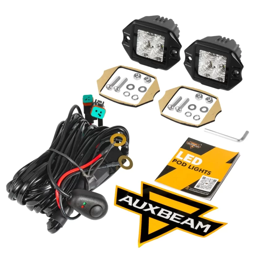 Auxbeam 3.5 Inch 40W Flush Mount LED Pod Light White & Amber Flood Off Road Lights | Auxbeam | Auxbeam Pod Lights - Image 16