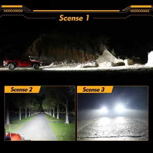 Auxbeam 4 Inch 90W Round Spot White/Amber LED POD Light - Clear Lens | Auxbeam | Auxbeam Pod Lights - Image 14