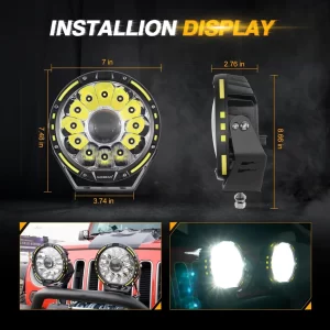 Auxbeam 7 Inch 230W 360-PRO Lens LED Driving Lights | Auxbeam LED Driving Lights | Auxbeam - Image 4