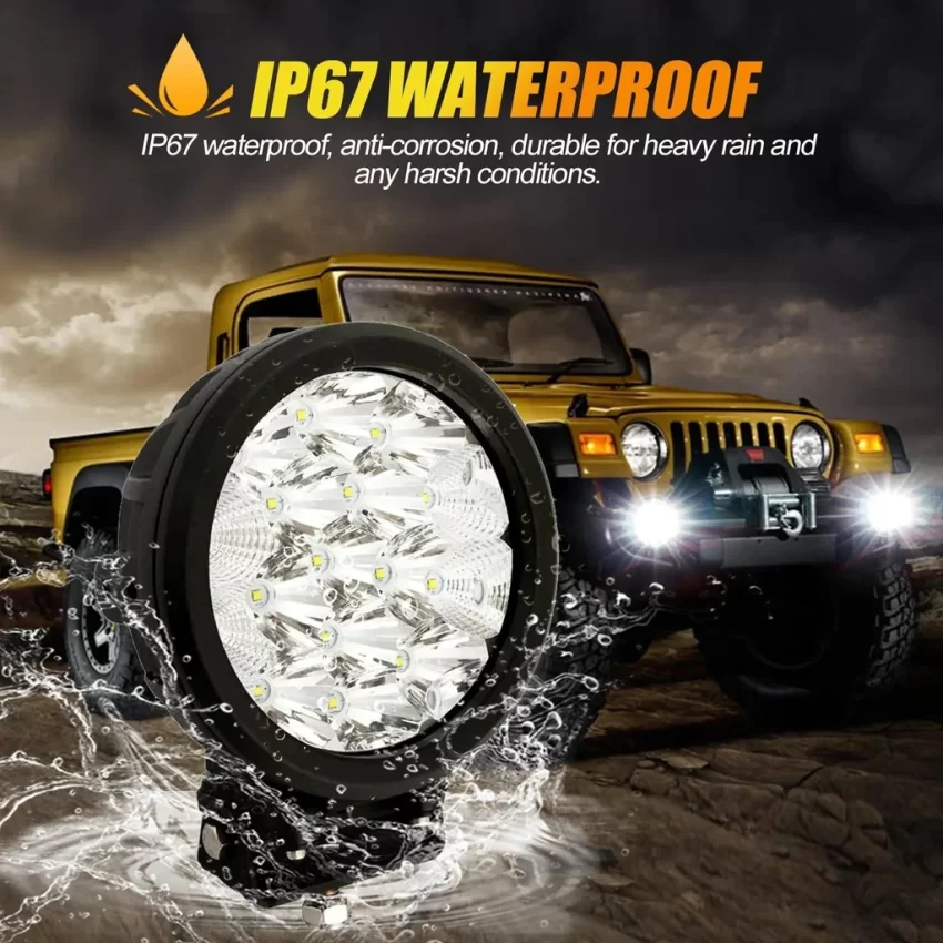 Auxbeam 7Inch 160W Round Combo Beam Off-Road LED Driving Light | Auxbeam LED Driving Lights | Auxbeam - Image 5