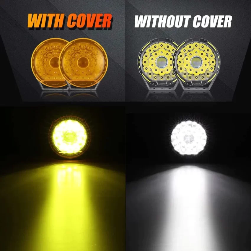 9 Inch Round LED Driving Light Amber Cover Light Shield - Image 5