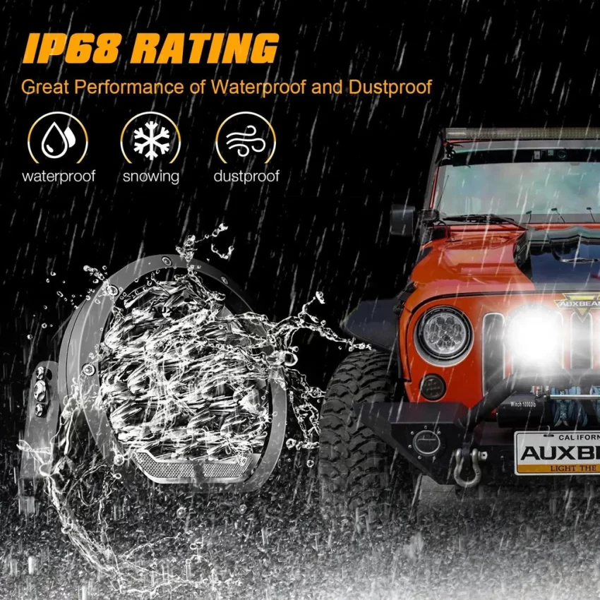Auxbeam 7 Inch 178W Round Off Road Light Spot Beam LED Driving Lights | Auxbeam LED Driving Lights | Auxbeam - Image 7