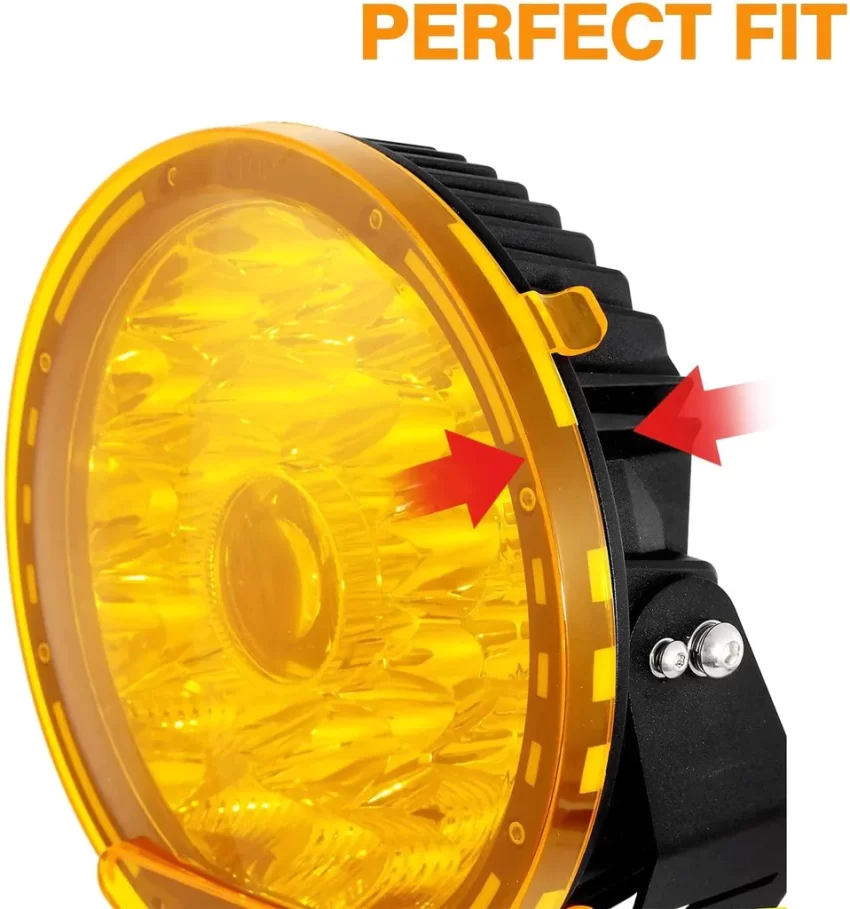 9 Inch Round LED Driving Light Amber Cover Light Shield - Image 7
