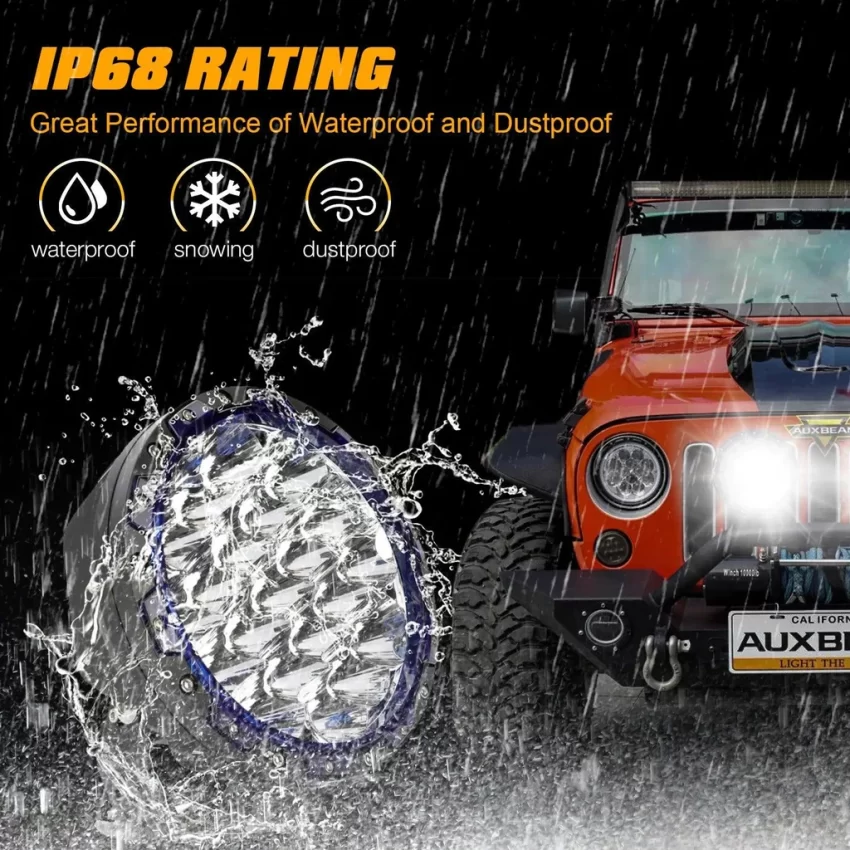 Auxbeam  7Inch 210W Round Spot Beam Off Road LED Driving Lights | Auxbeam LED Driving Lights | Auxbeam - Image 9