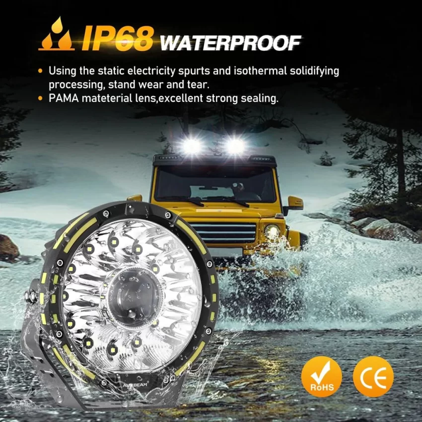 Auxbeam 7 Inch 230W 360-PRO Lens LED Driving Lights | Auxbeam LED Driving Lights | Auxbeam - Image 9
