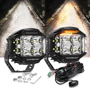 Auxbeam 4 inch 92W 8960 LM Side Shooter LED Pod Lights With Amber DRL | Auxbeam | Auxbeam Auxiliary Lights