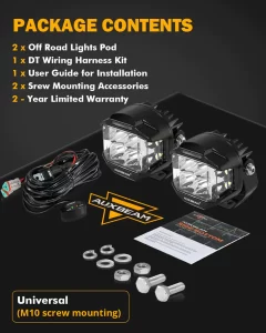 Auxbeam 4 inch 92W 8960 LM Side Shooter LED Pod Lights With Amber DRL | Auxbeam | Auxbeam Auxiliary Lights - Image 11