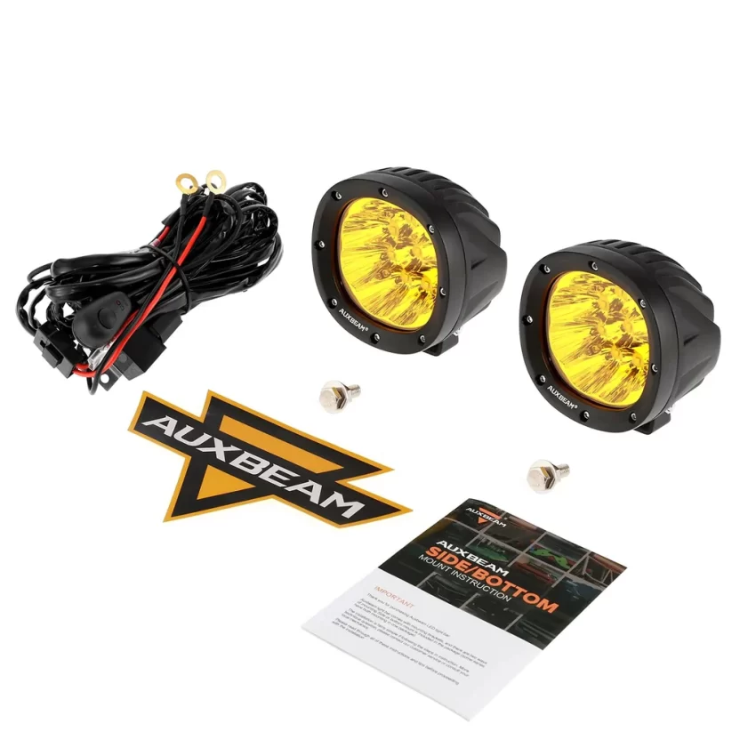 Auxbeam 4 Inch 90W Round Spot White/Amber LED POD Light - Clear Lens | Auxbeam | Auxbeam Auxiliary Lights - Image 13