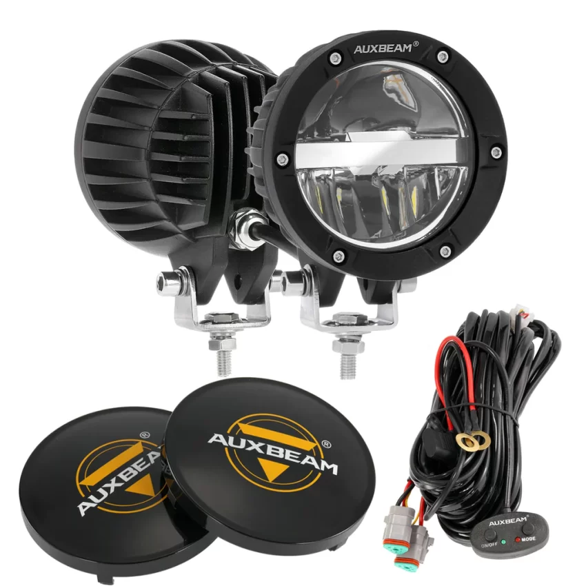 Auxbeam 4 Inch 110W Round OFF Road LED Pod Lights Combo Beam With Wiring Harness | Auxbeam | Auxbeam Auxiliary Lights - Image 16
