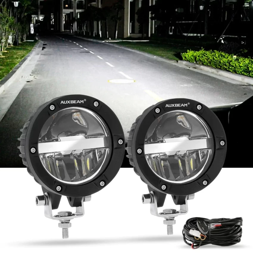 Auxbeam 4 Inch 110W Round OFF Road LED Pod Lights Combo Beam With Wiring Harness | Auxbeam | Auxbeam Auxiliary Lights - Image 2