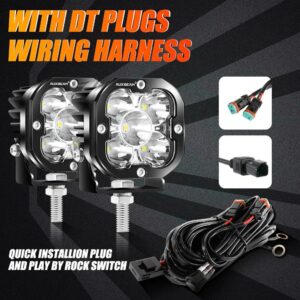 Auxbeam 3 Inch 80W 9600 Lumens LED pod Lights | Auxbeam | Auxbeam Auxiliary Lights - Image 4