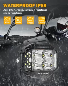 Auxbeam 4 inch 92W 8960 LM Side Shooter LED Pod Lights With Amber DRL | Auxbeam | Auxbeam Auxiliary Lights - Image 6