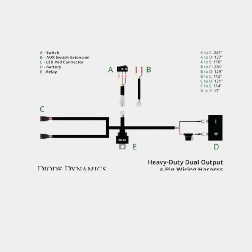 Diode Dynamics Heavy Duty Dual Output 4-pin Wiring Harness | Diode Dynamics - Image 4