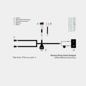 Diode Dynamics Heavy Duty Dual Output 4-pin Wiring Harness - Diode Dynamics | Diode Dynamics | Diode Dynamics Auxiliary Lights - Image 4
